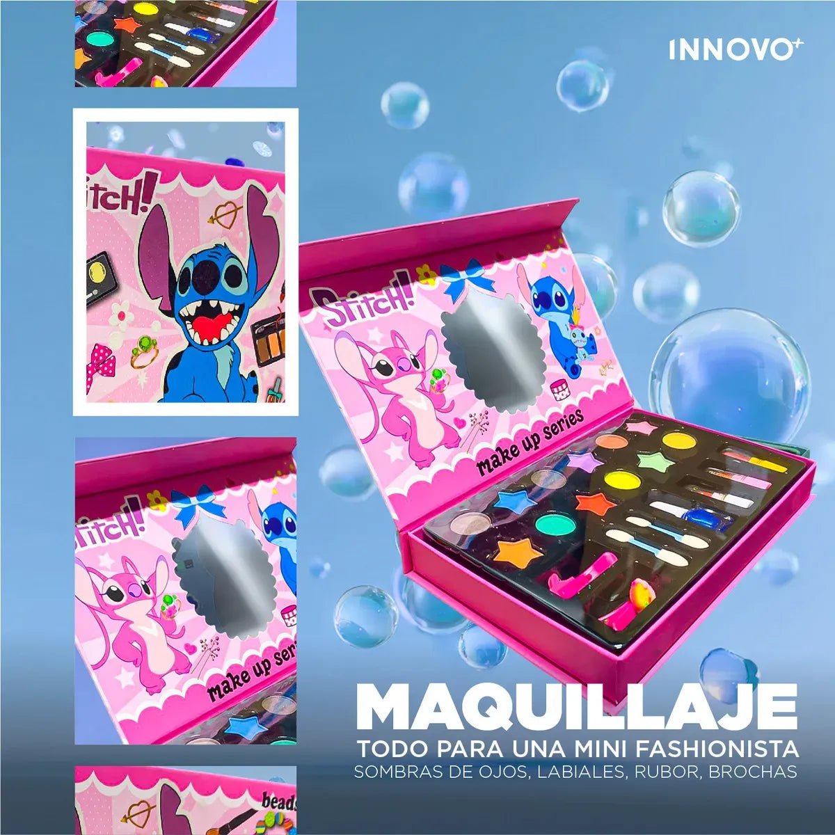 Stitch Kids Makeup Set – 20-Piece Beauty Kit with Mirror & Carry Case