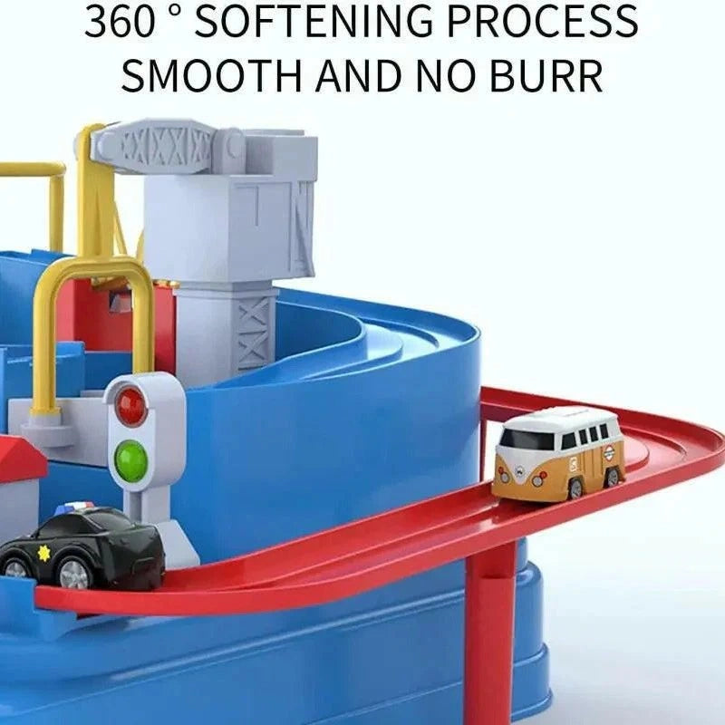 Car Adventure Track Steering Toy – Interactive Obstacle Race Track with Cars for Kids
