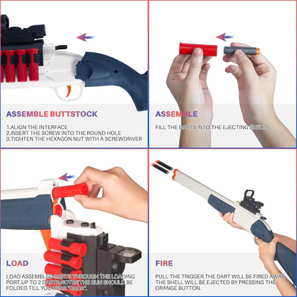Pump Action Shotgun Toy – Soft Bullet Blaster with Shell Ejection for Kids