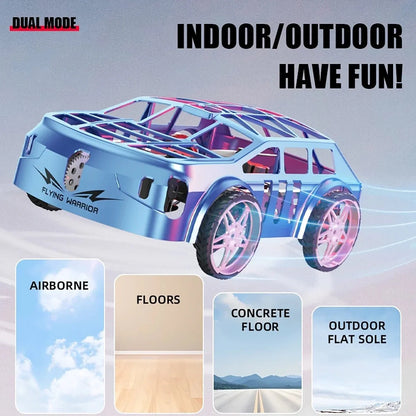 2-In-1 Flying RC Car Toy for Kids – Remote Control Land & Air Drone Car with LED Lights