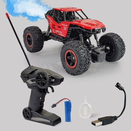1:18 High‑Speed Remote Control Rock Crawler Truck – RC Off‑Road Monster Toy with Smoke Spray & Lights