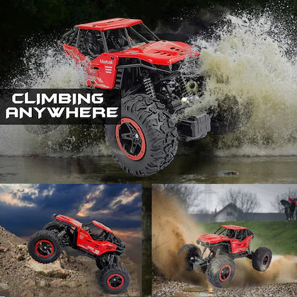 1:18 High‑Speed Remote Control Rock Crawler Truck – RC Off‑Road Monster Toy with Smoke Spray & Lights