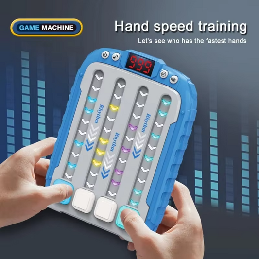 Electronic Rhythm Music Puzzle Game Machine Montessori Pockets Travel Toy Light Up Educational Sensory Fast Push Table Game