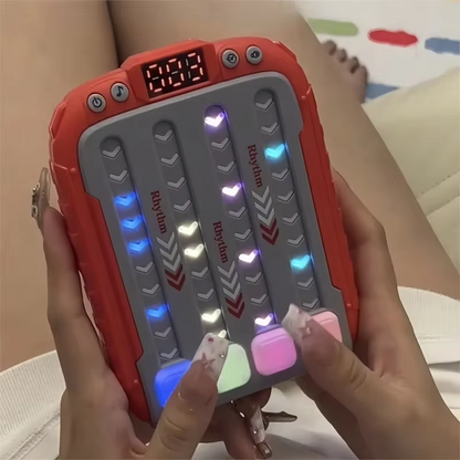 Electronic Rhythm Music Puzzle Game Machine Montessori Pockets Travel Toy Light Up Educational Sensory Fast Push Table Game