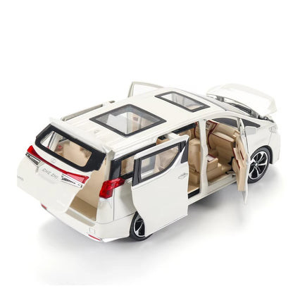 1/24 Lexus LM300H MPV Van Diecast Car Model Miniature Pull Back Sound & Light Doors Openable Collection Gift