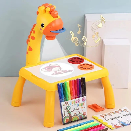 Giraffe Writing & Drawing Projector Desk – Educational Art Toy for Kids