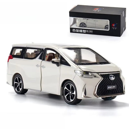 1/24 Lexus LM300H MPV Van Diecast Car Model Miniature Pull Back Sound & Light Doors Openable Collection Gift