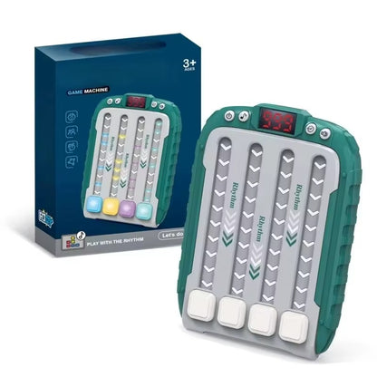Electronic Rhythm Music Puzzle Game Machine Montessori Pockets Travel Toy Light Up Educational Sensory Fast Push Table Game