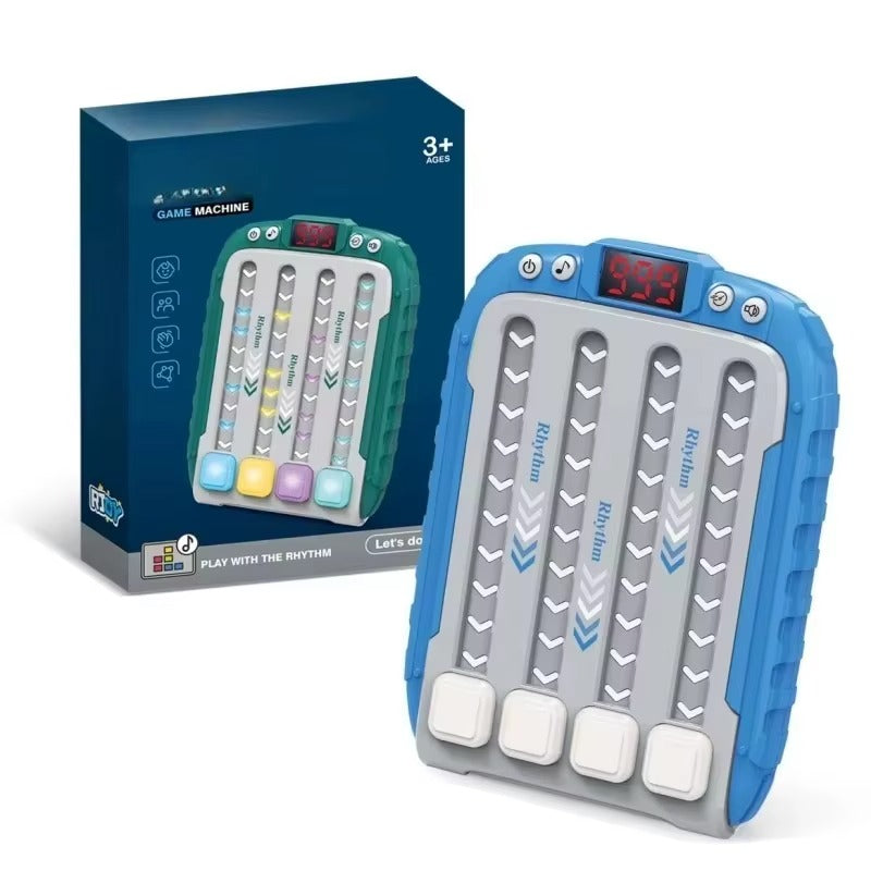 Electronic Rhythm Music Puzzle Game Machine Montessori Pockets Travel Toy Light Up Educational Sensory Fast Push Table Game