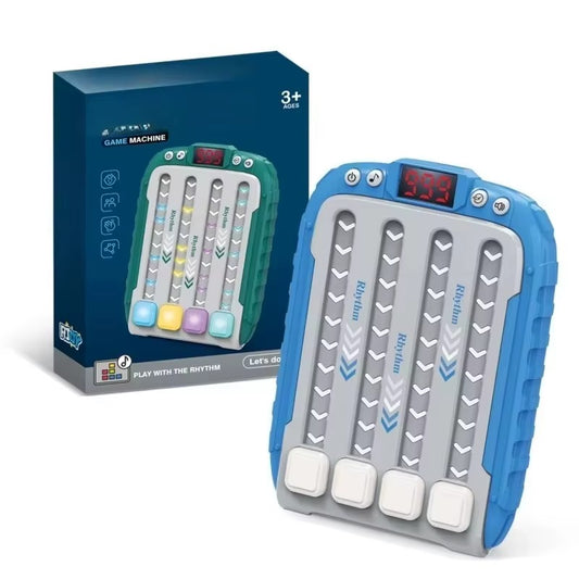 Electronic Rhythm Music Puzzle Game Machine Montessori Pockets Travel Toy Light Up Educational Sensory Fast Push Table Game