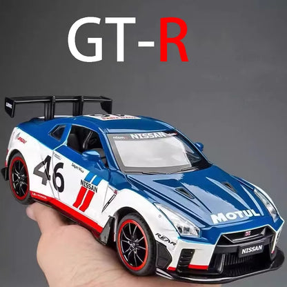 Alloy Diecast Nissan GTR – 1:22 Pull-Back Model Car for Kids & Collectors