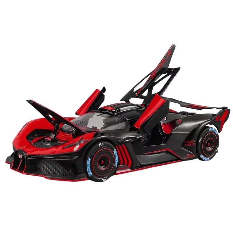 1:24 Diecast Bugatti Bolide Smoke Edition – Luxury Alloy Model Car Toy for Boys & Adults