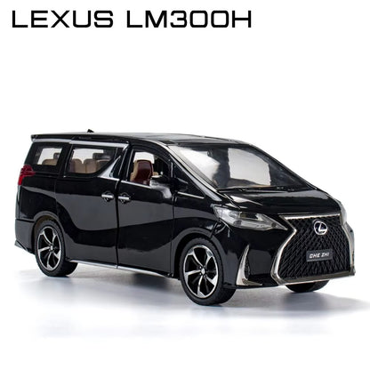 1/24 Lexus LM300H MPV Van Diecast Car Model Miniature Pull Back Sound & Light Doors Openable Collection Gift