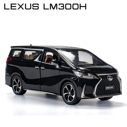 1/24 Lexus LM300H MPV Van Diecast Car Model Miniature Pull Back Sound & Light Doors Openable Collection Gift