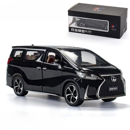 1/24 Lexus LM300H MPV Van Diecast Car Model Miniature Pull Back Sound & Light Doors Openable Collection Gift