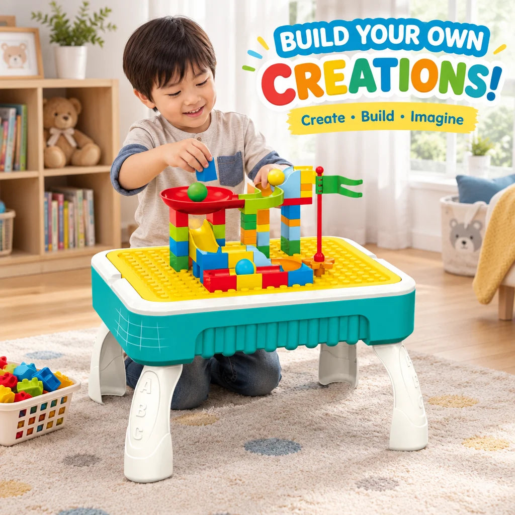 2-in-1 Multi-functional Blocks Creative Table with drawing board