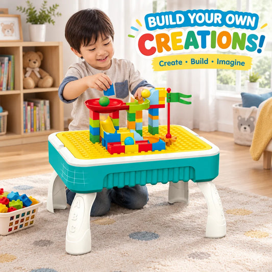 2-in-1 Multi-functional Blocks Creative Table with drawing board