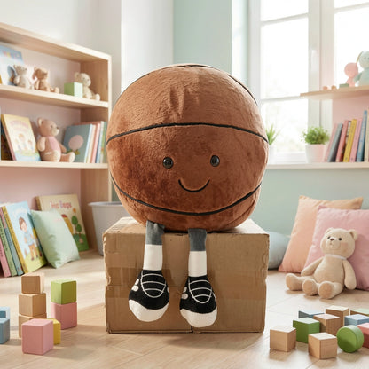 Cute Basketball Plush Toy – Soft Stuffed Sports Ball Pillow