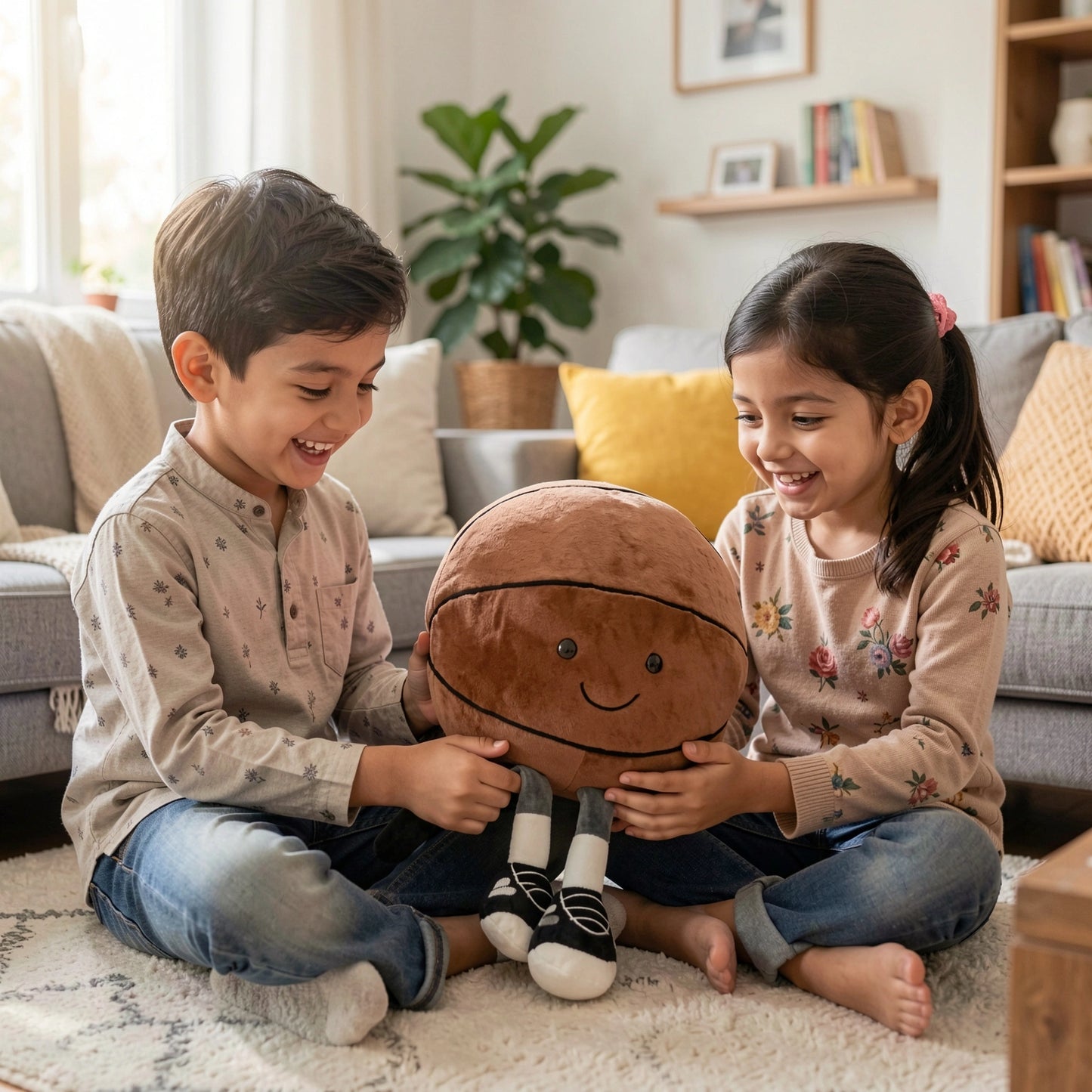 Cute Basketball Plush Toy – Soft Stuffed Sports Ball Pillow