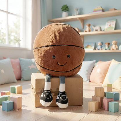 Cute Basketball Plush Toy – Soft Stuffed Sports Ball Pillow