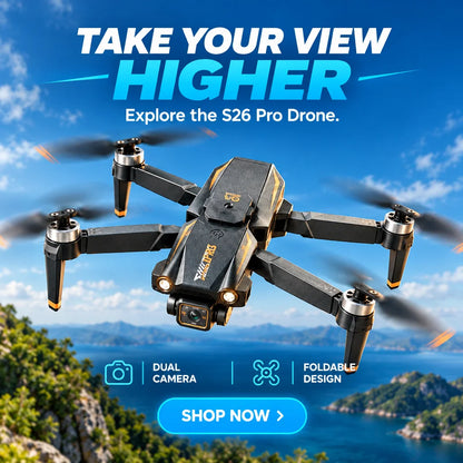 S26 Pro 4K Dual Camera Drone with 360° Obstacle Avoidance