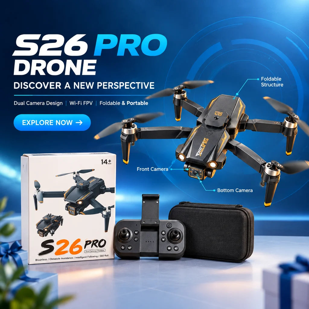 S26 Pro 4K Dual Camera Drone with 360° Obstacle Avoidance