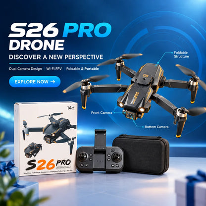 S26 Pro 4K Dual Camera Drone with 360° Obstacle Avoidance