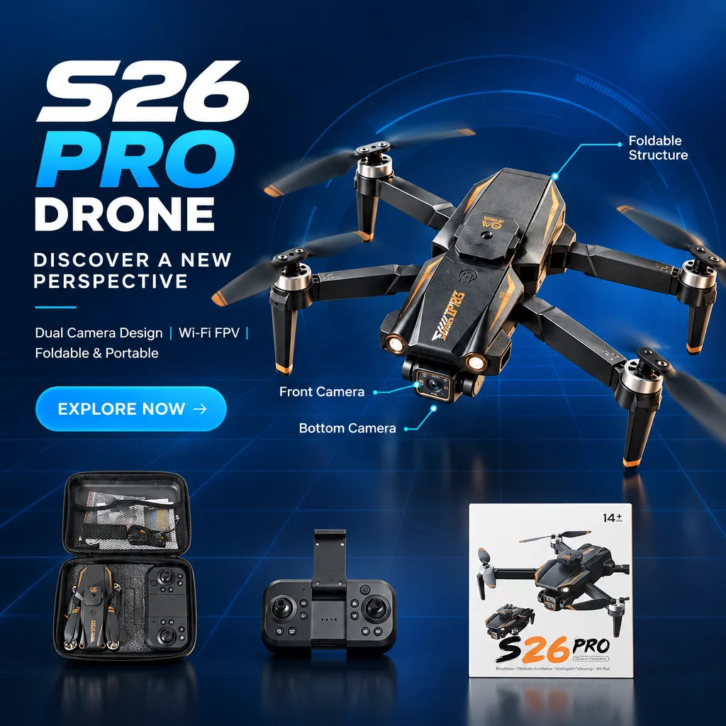 S26 Pro 4K Dual Camera Drone with 360° Obstacle Avoidance