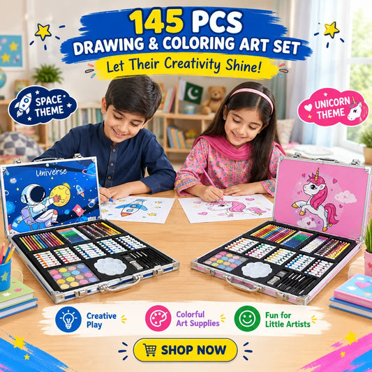 145 Pcs Drawing & Coloring Art Set