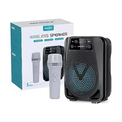 Portable Wireless Bluetooth Speaker with Microphone – Mini Karaoke Speaker for Kids & Parties