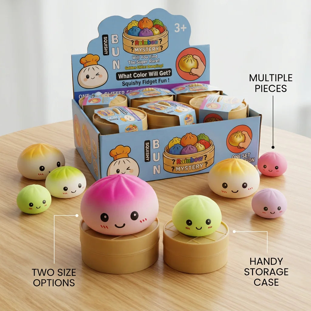 Bun Squishy Fidget Dumpling Toy for Kids