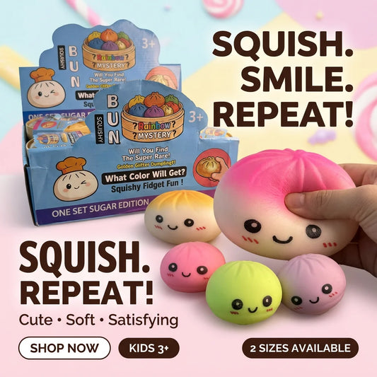 Bun Squishy Fidget Dumpling Toy for Kids