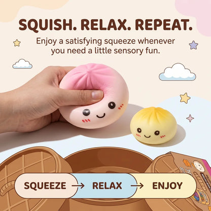 Bun Squishy Fidget Dumpling Toy for Kids