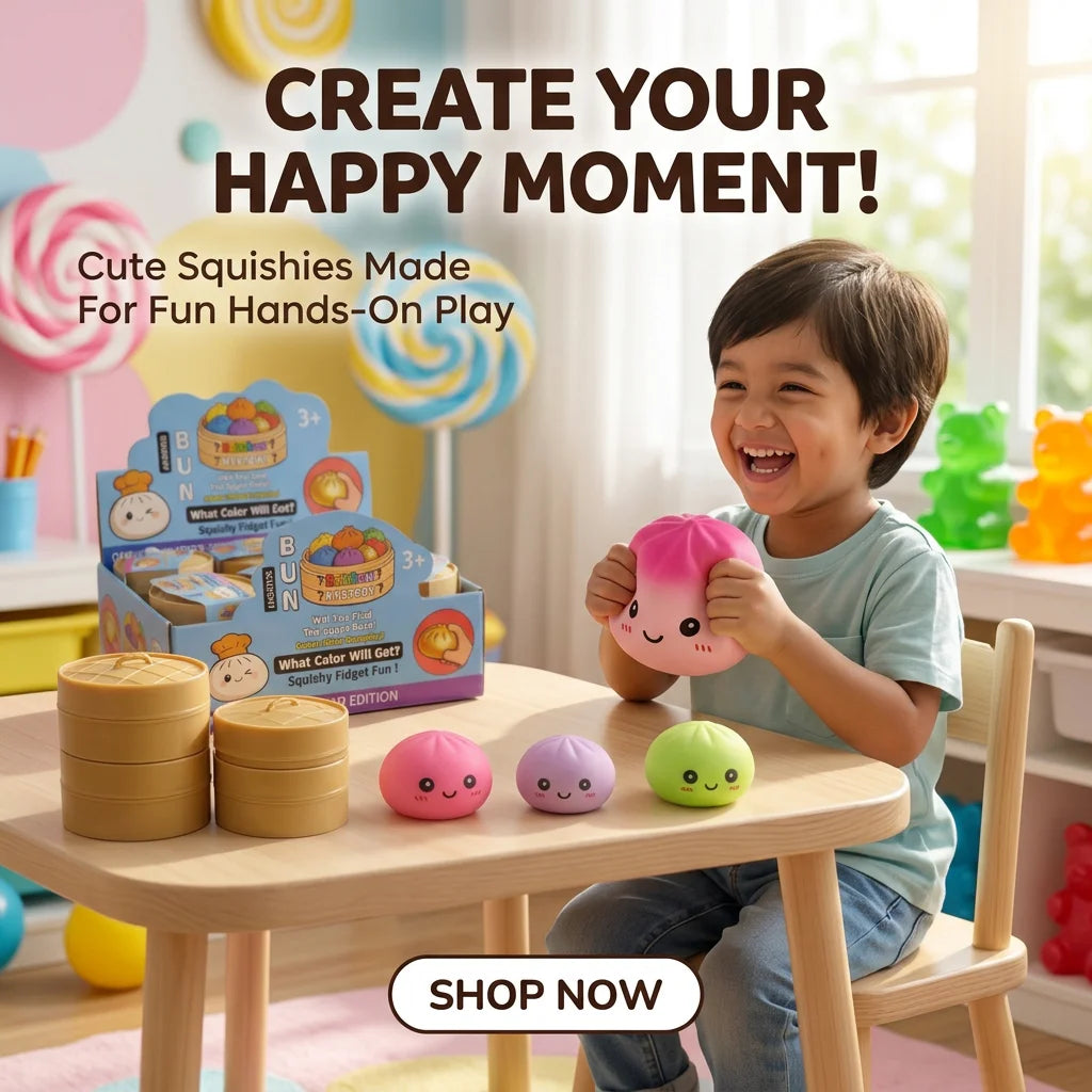 Bun Squishy Fidget Dumpling Toy for Kids
