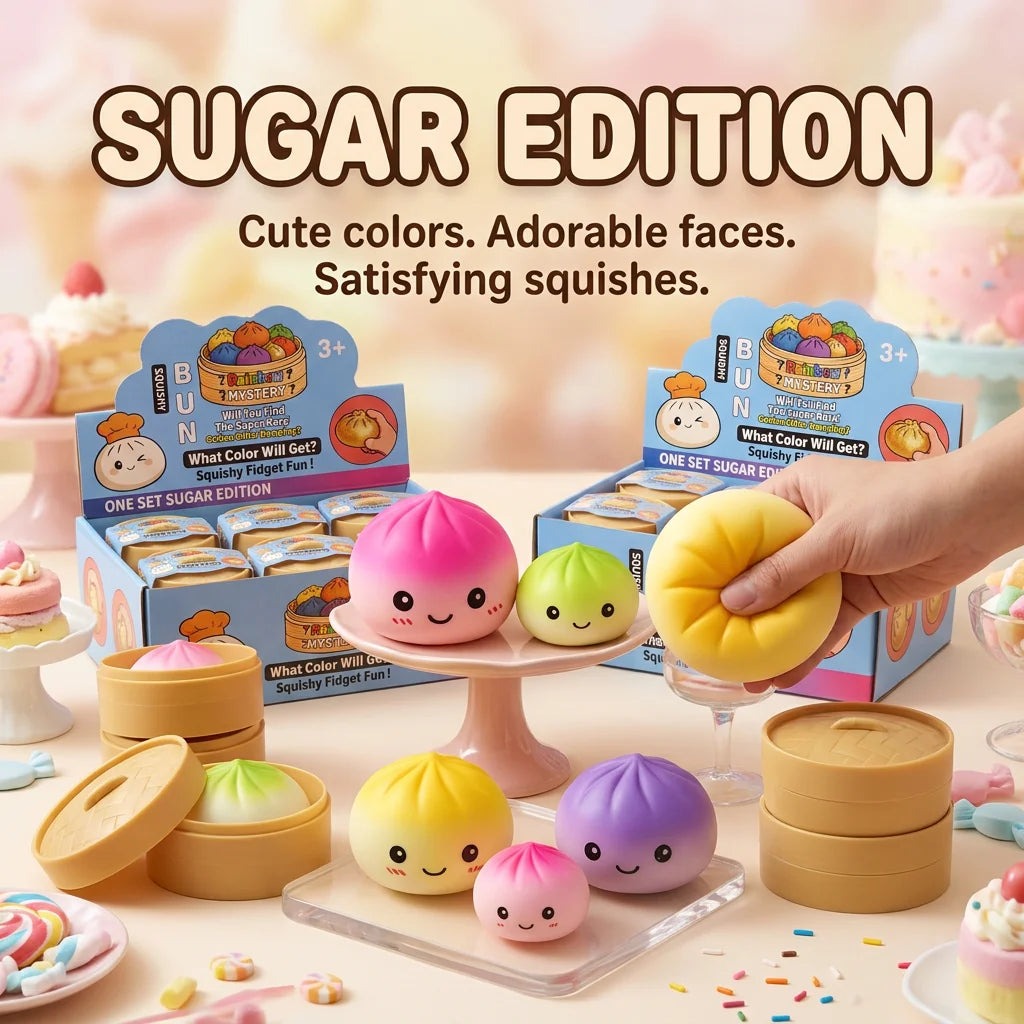 Bun Squishy Fidget Dumpling Toy for Kids